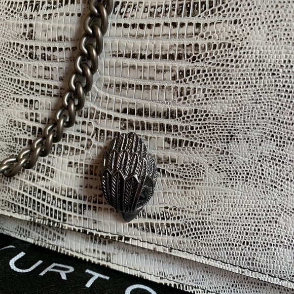 SOLD⛔️Authentic KURT GEIGER LONDON Lizard embossed leather medium flap Crosby - Picture 12 of 15